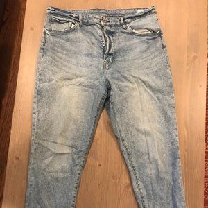H&M High Waist Button Fly Mom Jeans